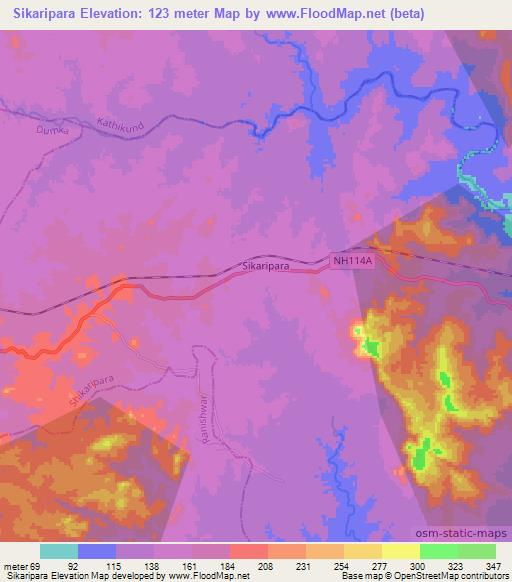 Sikaripara,India Elevation Map