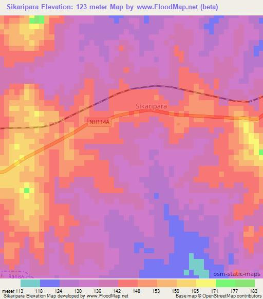 Sikaripara,India Elevation Map