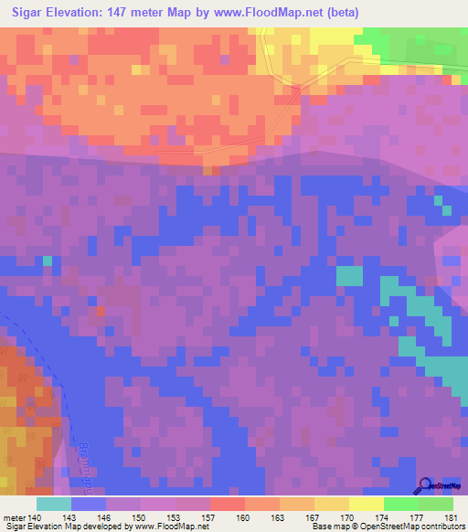 Sigar,India Elevation Map