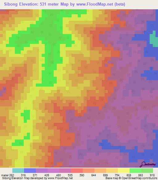 Sibong,India Elevation Map