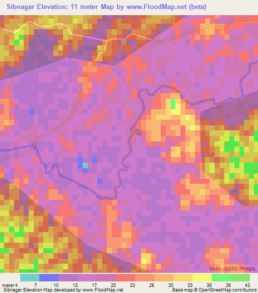 Sibnagar,India Elevation Map