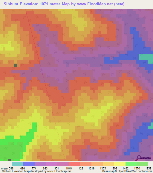 Sibbum,India Elevation Map