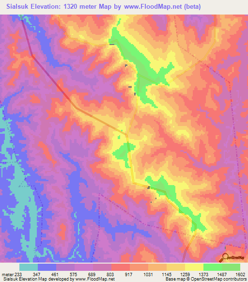 Sialsuk,India Elevation Map