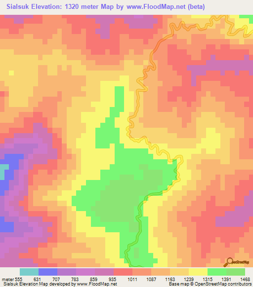 Sialsuk,India Elevation Map