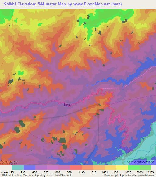 Shikhi,India Elevation Map