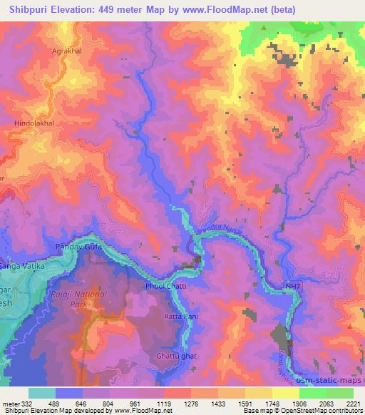 Shibpuri,India Elevation Map