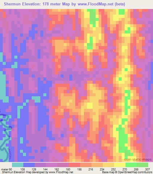 Shermun,India Elevation Map