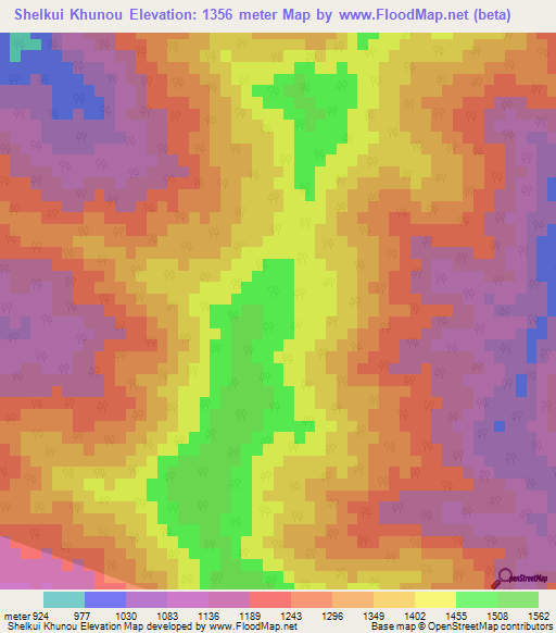 Shelkui Khunou,India Elevation Map