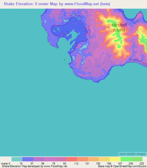 Shake,India Elevation Map