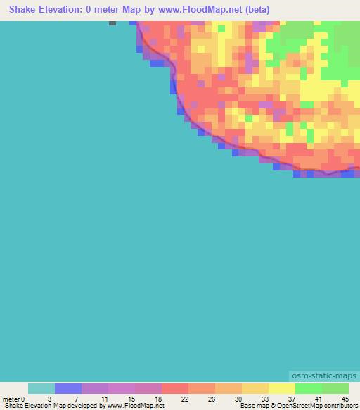 Shake,India Elevation Map