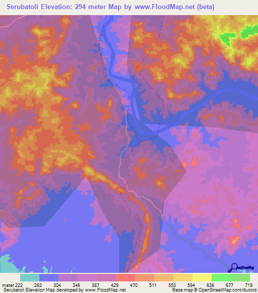 Serubatoli,India Elevation Map