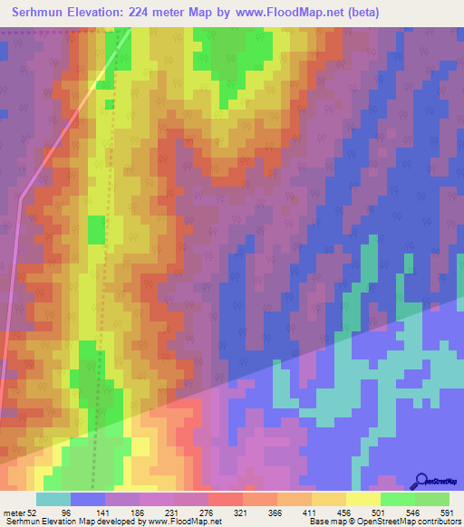 Serhmun,India Elevation Map
