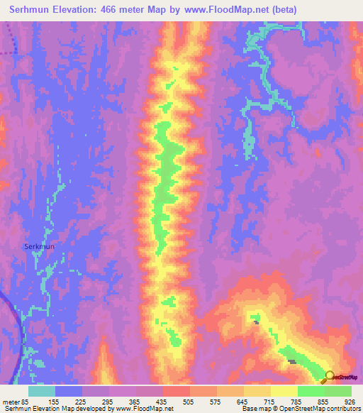 Serhmun,India Elevation Map