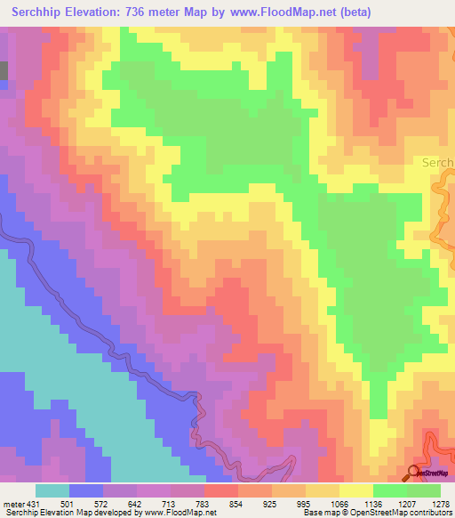 Serchhip,India Elevation Map