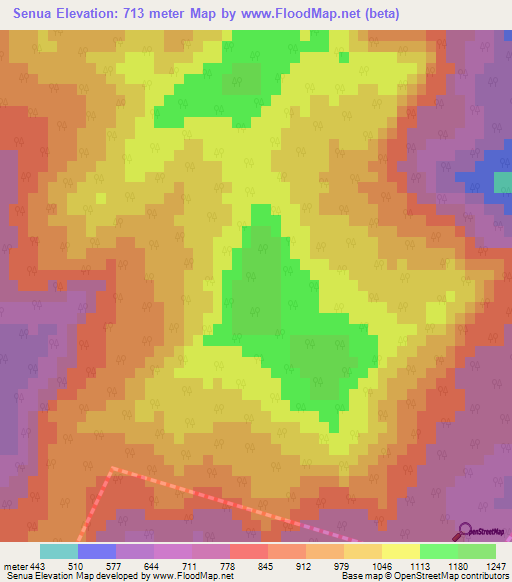 Senua,India Elevation Map