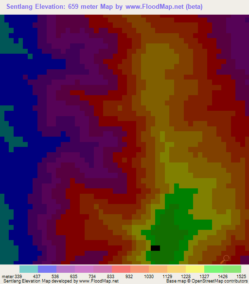 Sentlang,India Elevation Map