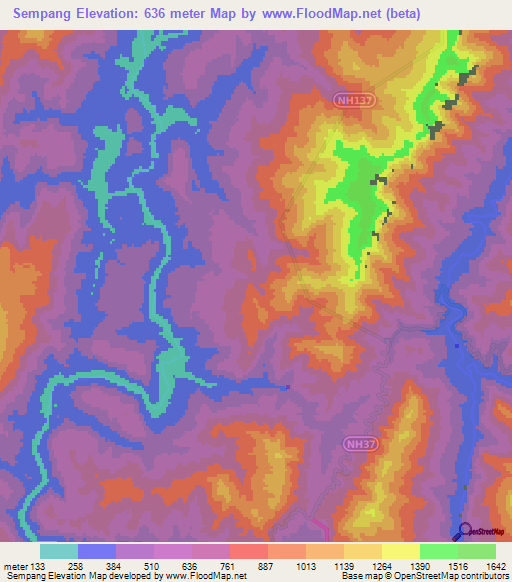 Sempang,India Elevation Map