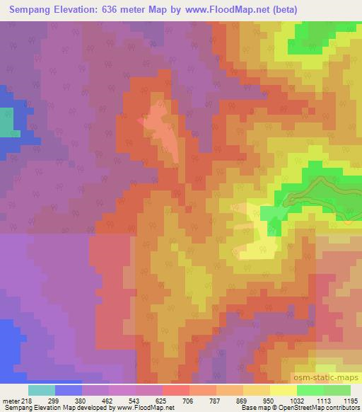 Sempang,India Elevation Map