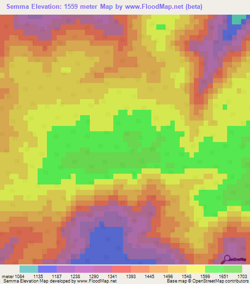 Semma,India Elevation Map