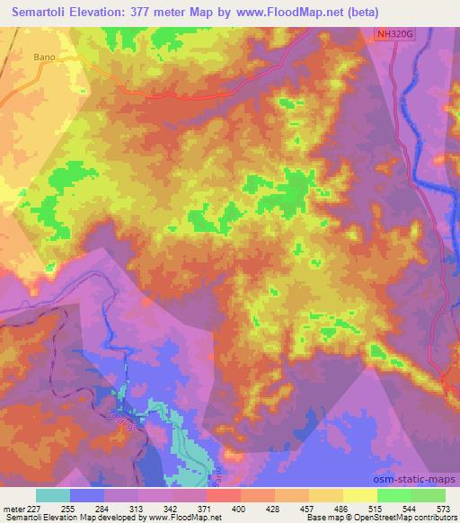 Semartoli,India Elevation Map
