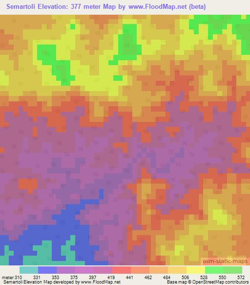 Semartoli,India Elevation Map