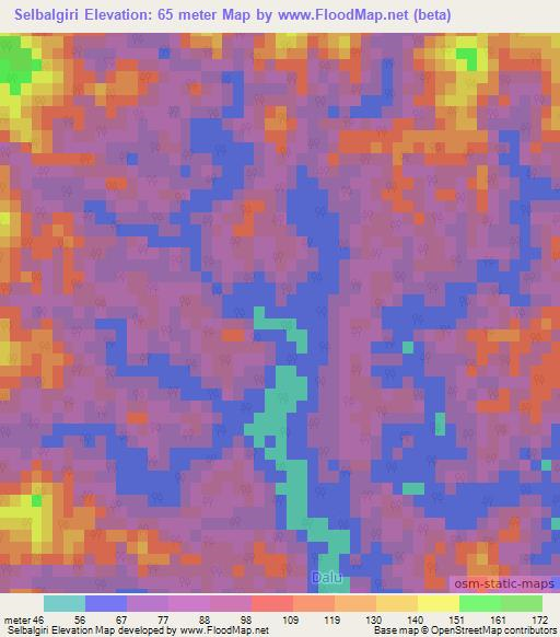 Selbalgiri,India Elevation Map