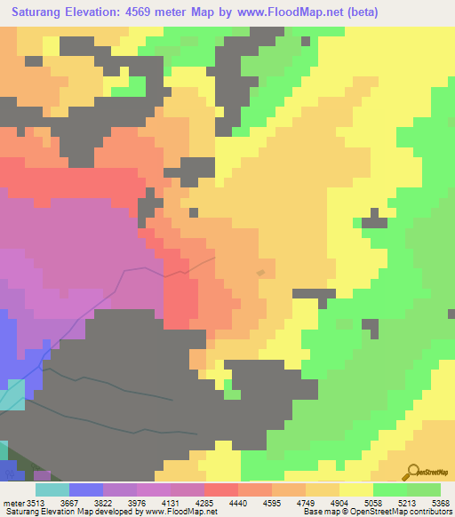 Saturang,India Elevation Map