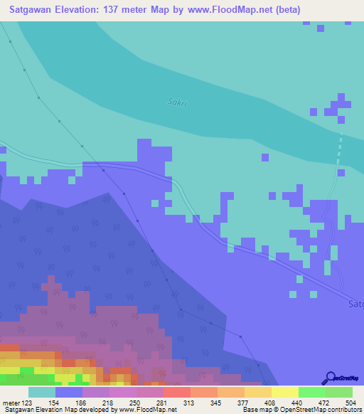 Satgawan,India Elevation Map