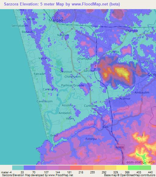 Sarzora,India Elevation Map