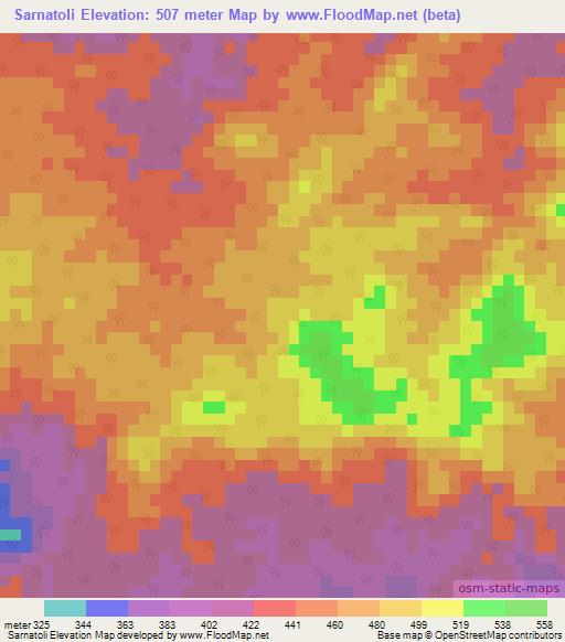 Sarnatoli,India Elevation Map