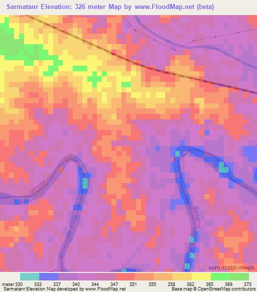 Sarmatanr,India Elevation Map