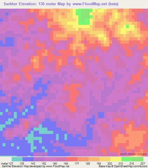Sarkher,India Elevation Map