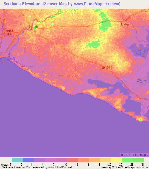 Sarkharia,India Elevation Map