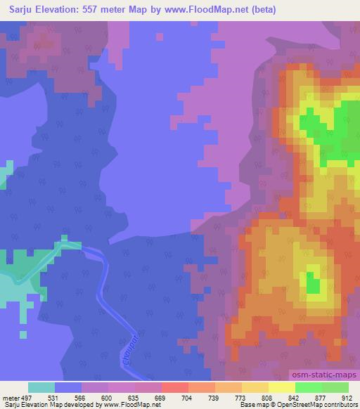 Sarju,India Elevation Map