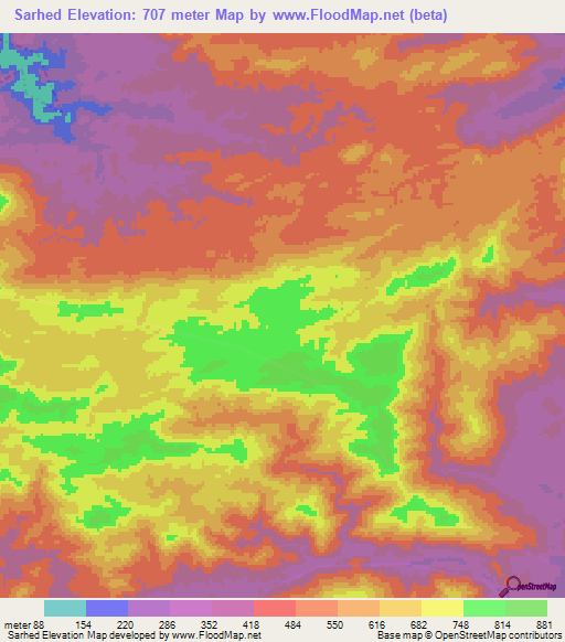 Sarhed,India Elevation Map