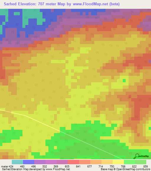 Sarhed,India Elevation Map