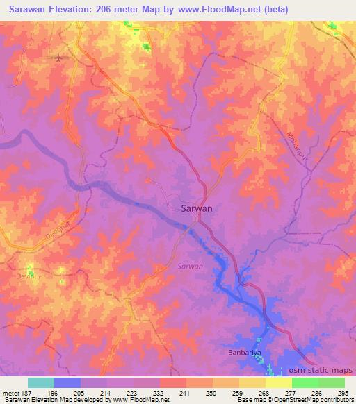 Sarawan,India Elevation Map