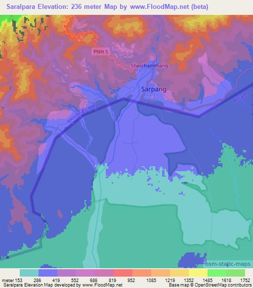 Saralpara,India Elevation Map