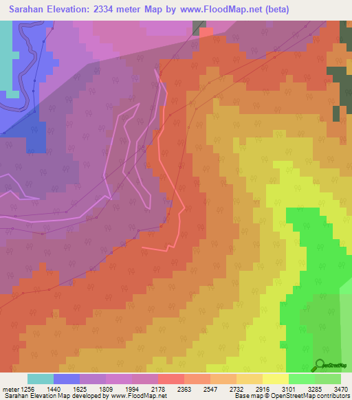 Sarahan,India Elevation Map