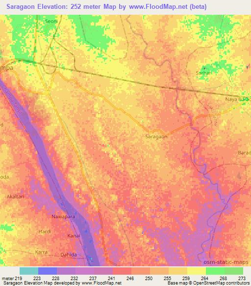 Saragaon,India Elevation Map