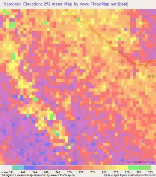Saragaon,India Elevation Map