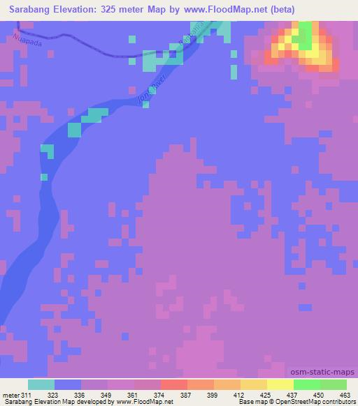 Sarabang,India Elevation Map