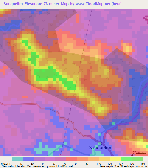 Sanquelim,India Elevation Map