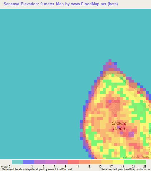 Sanenya,India Elevation Map