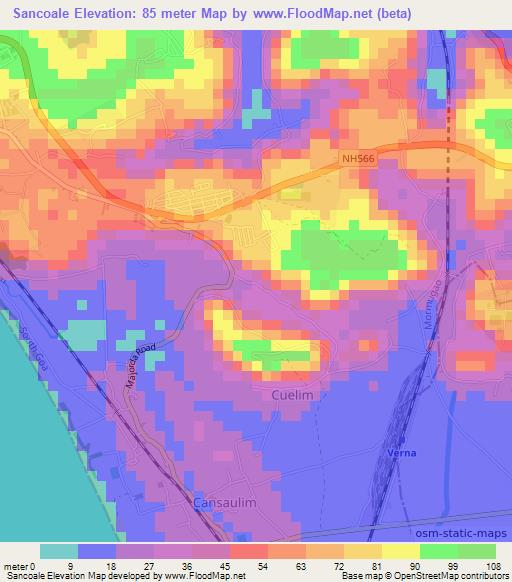 Sancoale,India Elevation Map