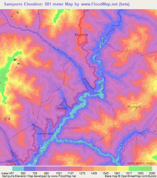 Sampurre,India Elevation Map