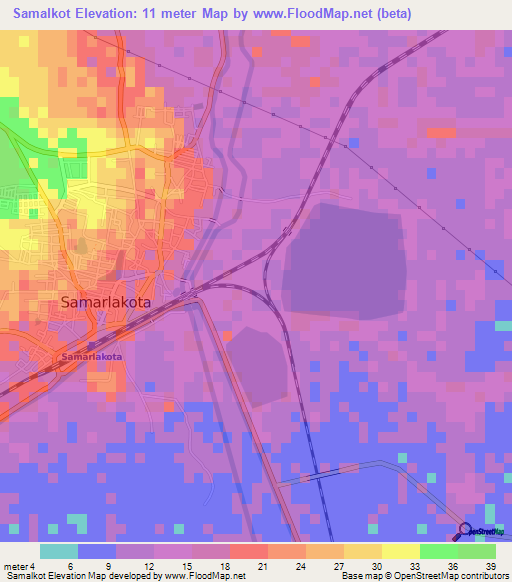 Samalkot,India Elevation Map