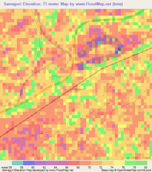 Samaguri,India Elevation Map