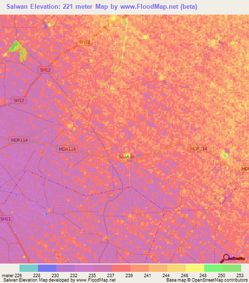 Salwan,India Elevation Map