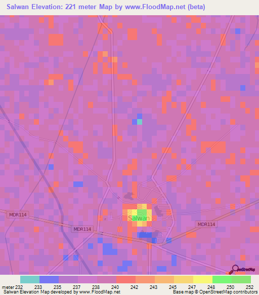 Salwan,India Elevation Map